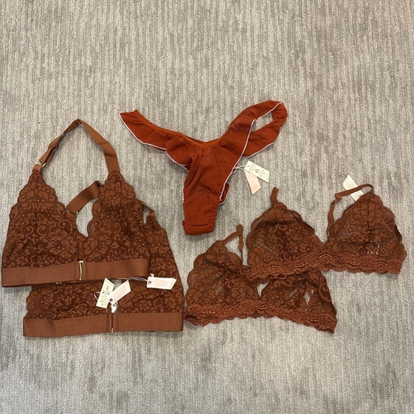 Free People Other - We Are HAH * Free People NWT Chi Bralette & Halter Bra Bundle & Panty Si…